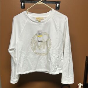 Michael Kors White Long Sleeve Top